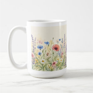 Watercolor Wildflower Meadow Floral Coffee Mug