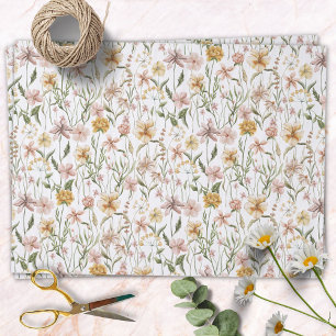 Watercolor Wildflower Meadow Floral Pattern Tissue Paper