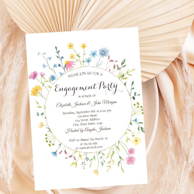 Watercolor Wildflower Meadow Frame Invitation (Creator Uploaded)