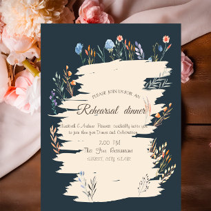 Watercolor Wildflower Meadow Rehearsal Dinner Invitation