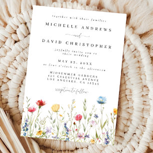 Watercolor Wildflower Meadow Wedding Invitation