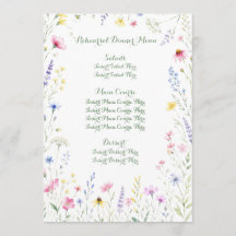 Watercolor Wildflower Menu