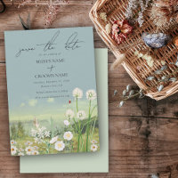 Watercolor Wildflower Mountain Landscape Wedding