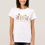 Watercolor Wildflower Mum of the Birthday Girl  T-Shirt<br><div class="desc">This elegant mum shirt has watercolor wildflowers and pink text. It also has a watercolor pink and coral butterfly giving it a delicate and girly touch. It is perfect to celebrate the birthday girl.</div>