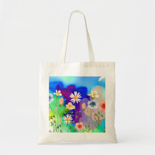 Watercolor Wildflower  natural Art Tote Bag