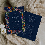 Watercolor Wildflower Navy Wedding Program<br><div class="desc">Watercolor Wildflower Navy Wedding Program
See matching collection in our store. One of our most popular wedding collections.</div>