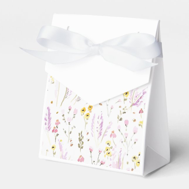 Watercolor Wildflower Party Favour Box (Front Side)