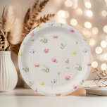 Watercolor Wildflower pattern baby shower Paper Plate<br><div class="desc">Watercolor Wildflower pattern baby shower Paper Plates
Matching items available.</div>