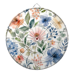 Watercolor Wildflower Pattern Modern Botanical Dartboard