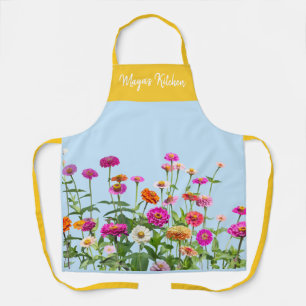 Watercolor Wildflower Personalised Name Apron