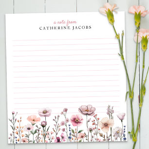 Watercolor Wildflower Personalised Notepad – Dusty