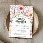 Watercolor Wildflower Pink Baby Shower Invitation<br><div class="desc">Are you looking for a unique baby shower invitation? Check out this Elegant Wildflower Watercolor Pink Baby Shower Invitation. It has beautiful watercolor florals on a pink background. You can personalise this invitation very easily.</div>