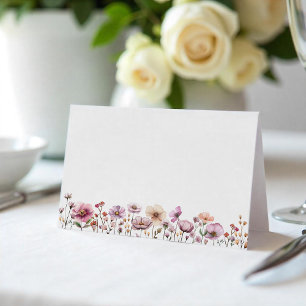 Watercolor Wildflower Pink Floral Place Cards