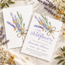 Watercolor Wildflower Purple Lavender Baby Shower