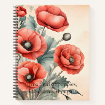 Watercolor Wildflower Red Poppies Summer