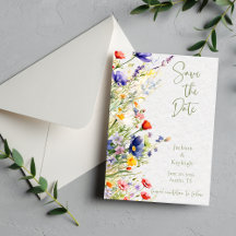 Watercolor Wildflower Save the Date 