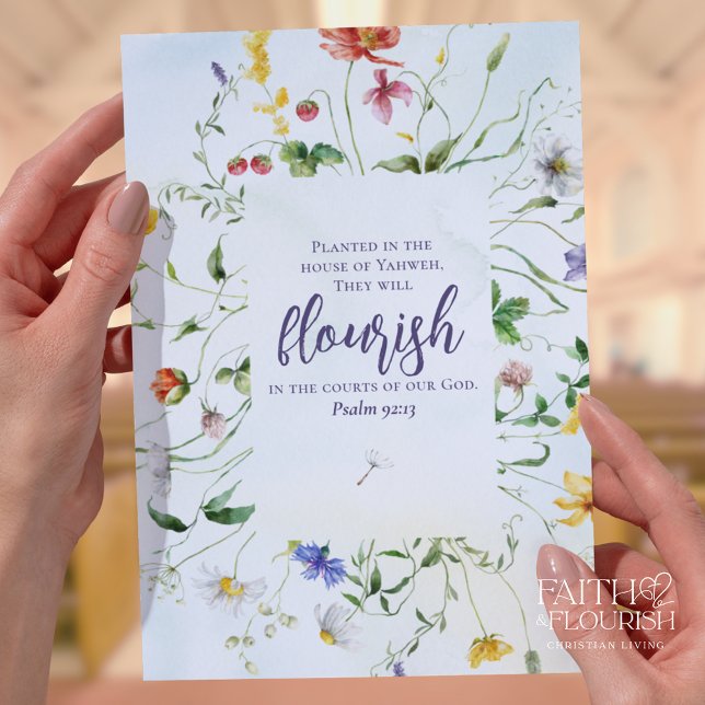 Watercolor Wildflower Scripture Church Bulletin (Creator Uploaded)