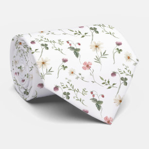 Watercolor Wildflower Seamless Pattern  Tie