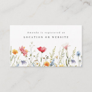Watercolor Wildflower Shower Registry Enclosure Card