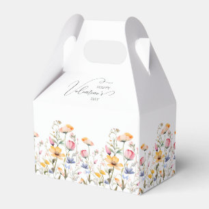 Watercolor Wildflower Spring Meadow Valentines Day Favour Box