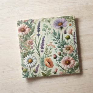 Watercolor Wildflower Spring & Summer Decor Tile