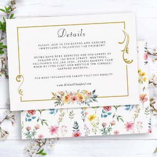 Watercolor Wildflower Spring Summer Wedding Enclosure Card