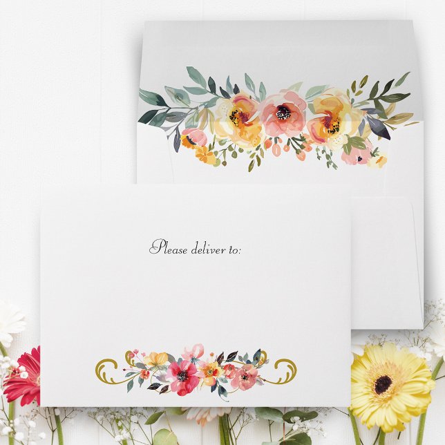 Watercolor Wildflower Spring Summer Wedding Envelope (Creator Uploaded)