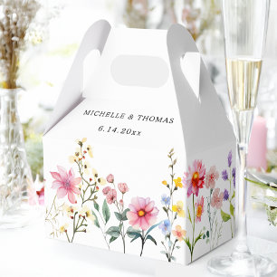 Watercolor Wildflower Spring Summer Wedding Favour Box