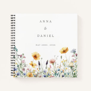 Watercolor Wildflower Spring Wedding Guest Book