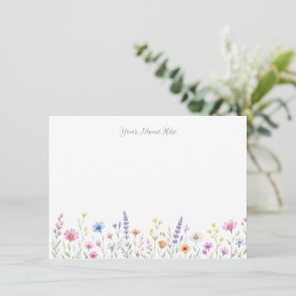 Watercolor Wildflower Stationary Card