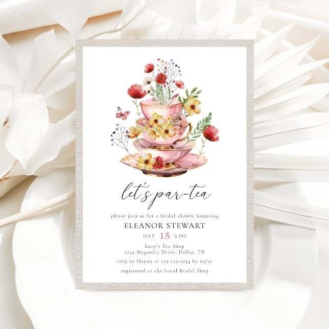 Watercolor Wildflower Tea Party Bridal Shower Invitation (Creator Uploaded)