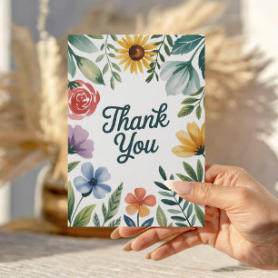 Watercolor Wildflower Thank You Card