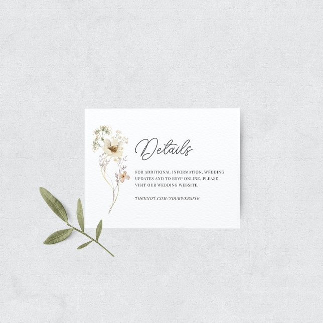 Watercolor Wildflower Wedding Details Enclosure Card (Creator Uploaded)