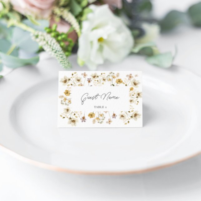 Watercolor Wildflower Wedding Escort Place Cards (Creator Uploaded)