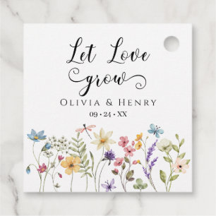 Watercolor Wildflower Wedding Favour Tags