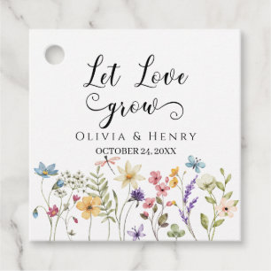 Watercolor Wildflower Wedding Favour Tags