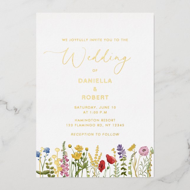 Watercolor Wildflower Wedding Floral (Front)