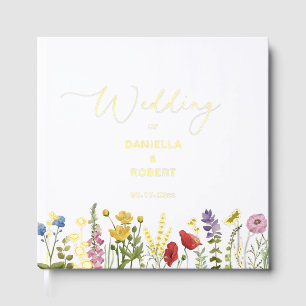 Watercolor Wildflower Wedding Floral Guest Book