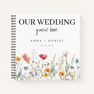 Watercolor Wildflower Wedding Guest Book