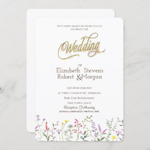 Watercolor Wildflower Wedding Invitation