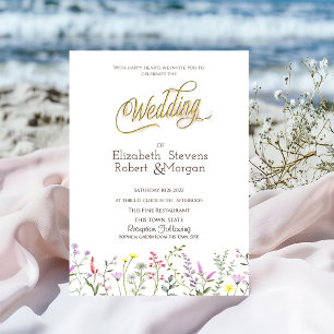 Watercolor Wildflower Wedding Invitation