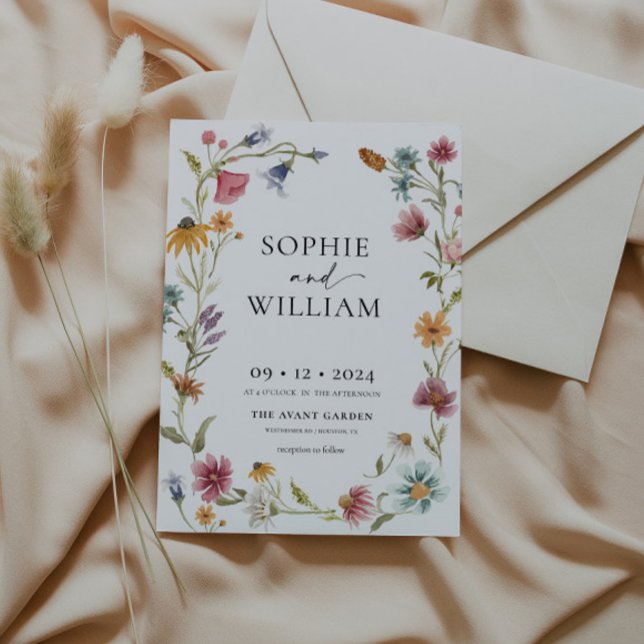 Watercolor Wildflower Wedding Invitation (Creator Uploaded)