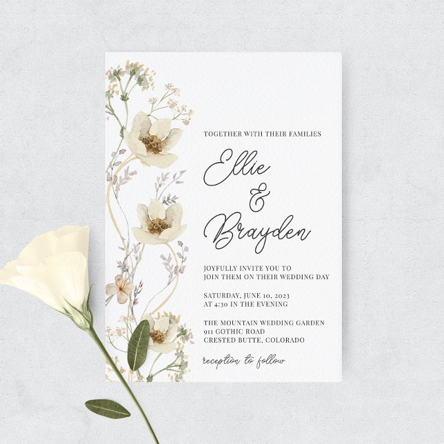 Watercolor Wildflower Wedding Invitation (Creator Uploaded)