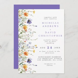 Watercolor Wildflower Wedding Invitation