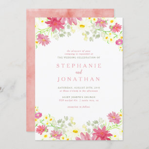Watercolor Wildflower Wedding Invitation