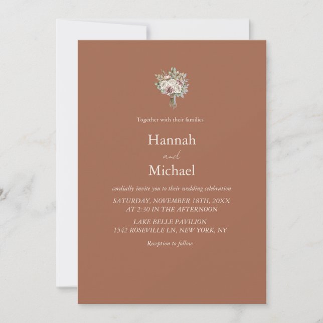 Watercolor Wildflower Wedding Invitation Template (Front)