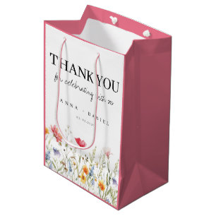 Watercolor Wildflower Wedding Medium Gift Bag