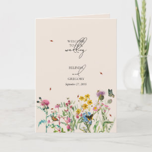 Watercolor Wildflower Wedding Order of Service Programme