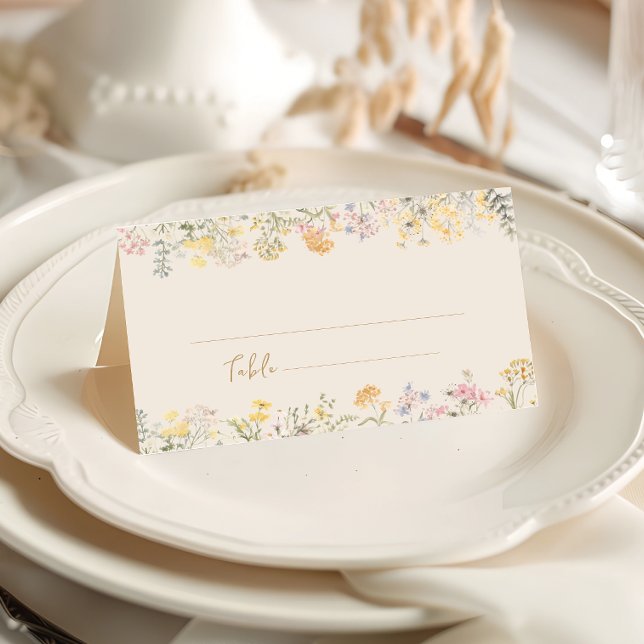 Watercolor Wildflower Wedding Place Card (Creator Uploaded)