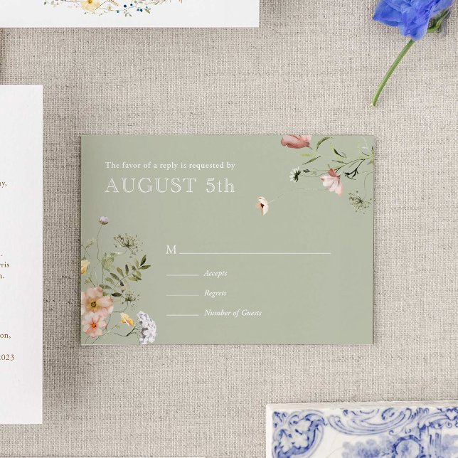 Watercolor Wildflower Wedding Response Card (Creator Uploaded)